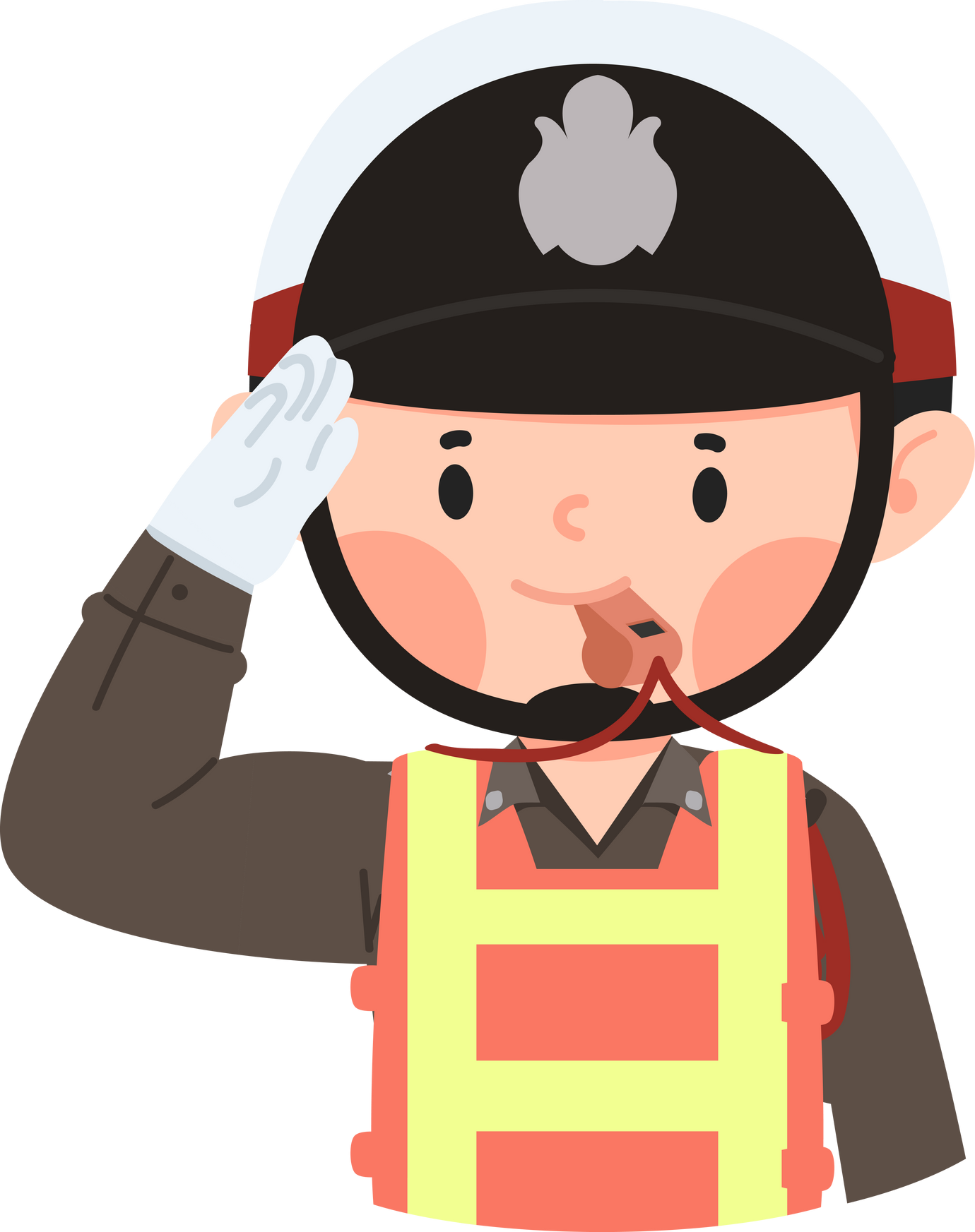 Cartoon character of Thai traffic police