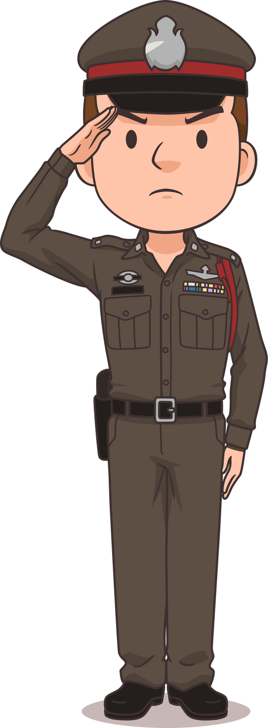 Cartoon character of Thai police.